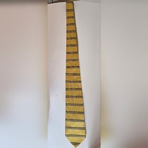 Tommy Hilfiger Gold and Black Striped Tie